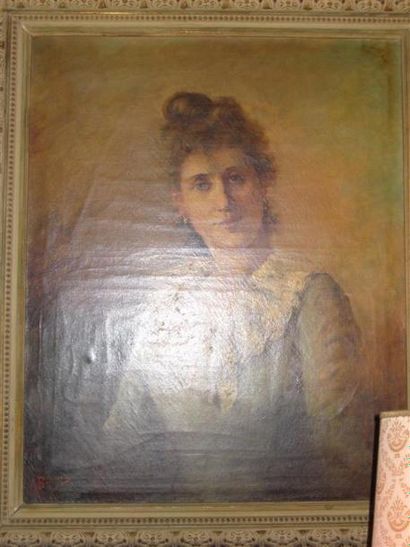 null A.BARROIS (XIXème siècle)
Jeune femme à la collerette
Huile sur toile.
Signée...