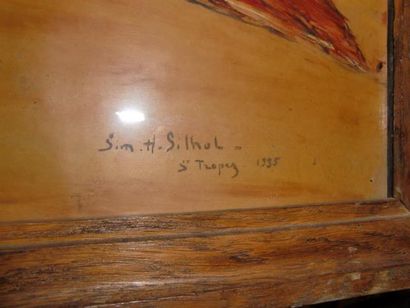 null Simone SILHOL
Rascasse , situé à St Tropez, daté 1935
Gouache sur papier
61x35...