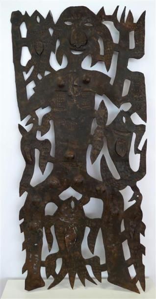 null ABNER
Sans titre (personnage au poisson)
Plaque de métal sculpté (art haïtien),...