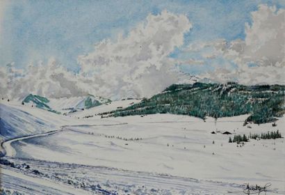 null Roland GADEN
1/ Morzine l'été, 2003Aquarelle sur papier, titré et signé en bas...