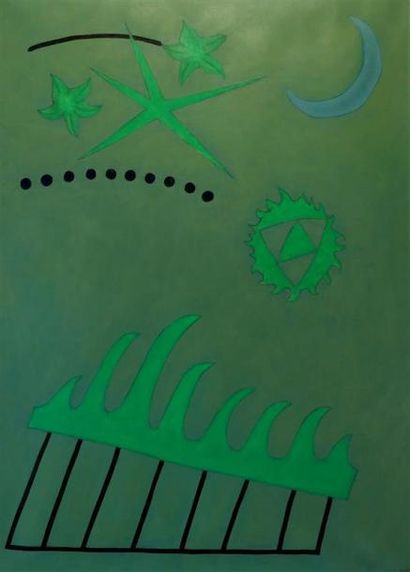 null Marc MOLK
1/ Mer, soleil, étoiles et lune, 1996Acrylique sur toile, signée Molkou...