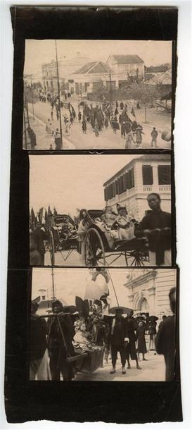 null Photographe non identifié. Chine, neuf (9) photographies, 1880-1890. Tirages...