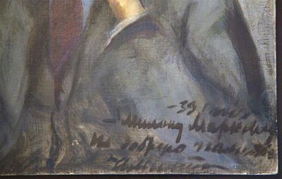 null Nicolas MILLIOTI (1874-1962). Portrait peint d'Emile Marcovitch, 1939. Huile...