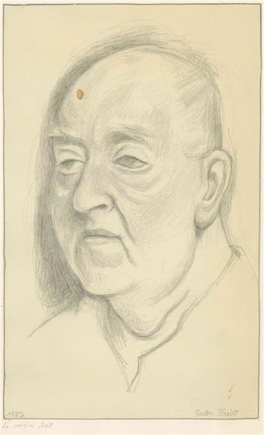 null Greta FREIST (1904-1993). Dessin représentant Jacques Marcovitch, fils d'Emile...