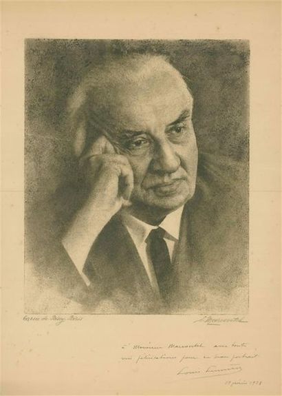 null Emile MARCOVITCH (1894-1981). Portrait de Louis Lumière (1864-1948), 1938. Tirage...