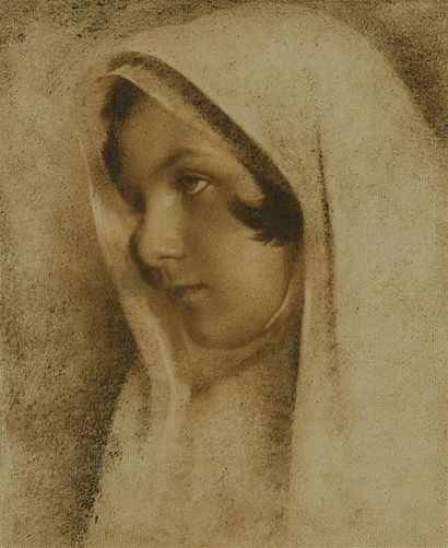 null Emile MARCOVITCH (1894-1981). Portrait de jeune fille vers 1930. Tirage d'époque...