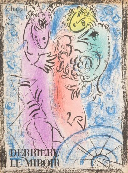 null DERRIÈRE LE MIROIR. CHAGALL. N°132, 1962. 2 lithographies en couleurs dont une...