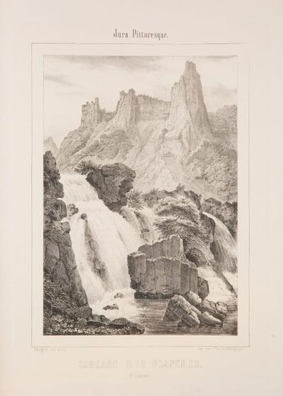 Charles SAURIA. Le Jura pittoresque. Recueil de 24 vues lithographiées, représentant...