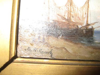 null WILLEMIN (XIXème-XXème)
Paire de peintures sur carton
"Le Havre"
Signée en bas...
