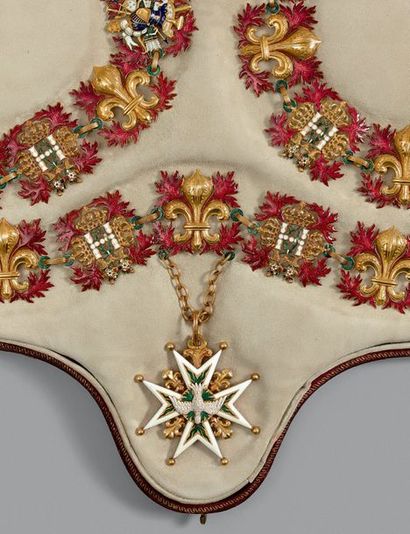  Précieux collier de chevalier de l'ordre du Saint-Esprit par l'orfèvre Ouzille et...