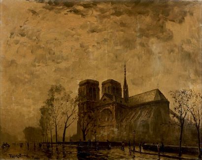 FRANCK BOGGS (1855-1926) Notre-Dame
Huile sur toile signée et située Paris en bas...