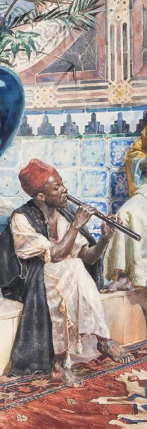 Rudolph ERNST (1854-1932) Le concert oriental
Aquarelle, signée et datée 1888 en...