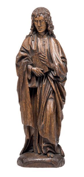 Saint Jean l'Evangéliste en chêne sculpté...