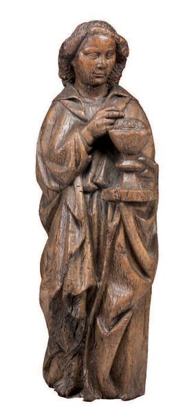 Saint Jean l'Evangéliste en chêne sculpté....