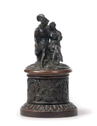 École Française du XIXe siècle Mars et Vénus
Petit groupe en bronze à patine brune...