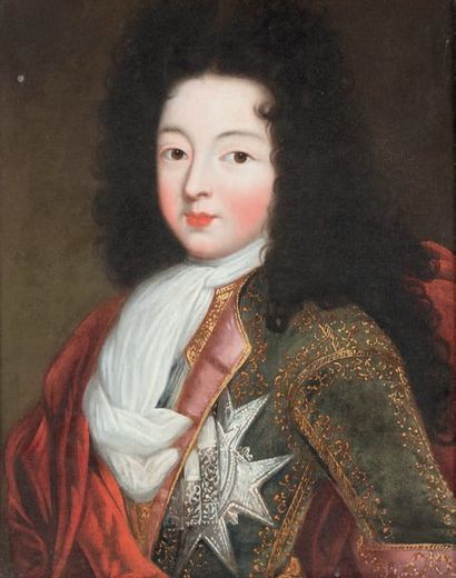 Ecole FRANÇAISE vers 1720 Portrait du grand Dauphin Portrait d'homme à la perruque...
