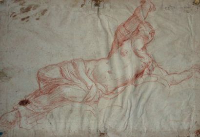 Ecole Italienne du XVIIe Étude de figure plafonnante
Sanguine 23,5 x 34,5 cm
Provenance:...