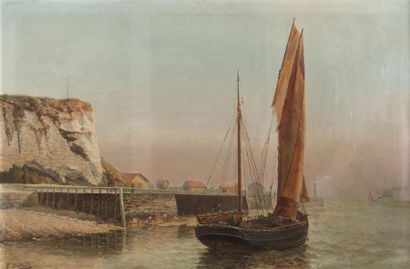null E. BOULARD (XIXe-XXe siècle)
Barque de pêche
Huile sur toile, signée en bas...