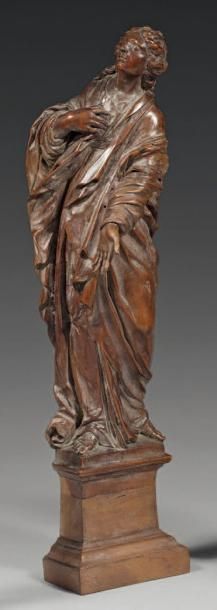 null Sainte femme en bois dur sculpté, représentation présumée de Marie-Madeleine....