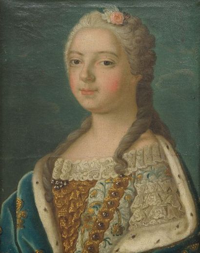 Ecole Francaise vers 1750 Portrait de Marie Leszczynska Portrait de Louis XV Paire...