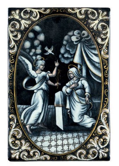 null L'annonce faite à Marie
Attribué à JACQUES I LAUDIN (V. 1627-1695)
Émail, peint...