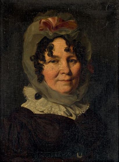 Louis-Léopold BOILLY (1761-1845) Portrait de femme au châle vert Huile sur toile....