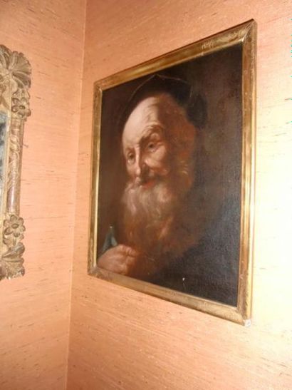 Portrait d'homme barbu Huile sur toile 42...