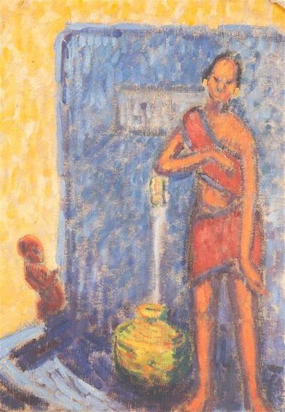 Edouard GOERG (1893-1969) Indienne à la fontaine...