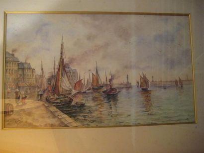 null Le port
Aquarelle
signée en bas à gauche et datée 1906
27 x 45.5 cm
