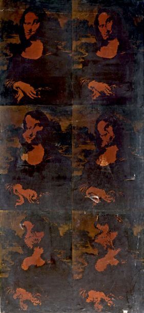 POL BURY (1922-2005) 6 variations de Mona Lisa, 1945.
Sérigraphie sur toile
Signée,...
