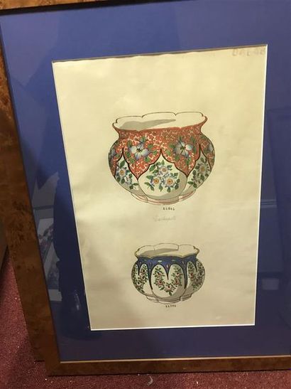 null Série de six sous verres croquis de céramiques chinoises
48 x 31 cm