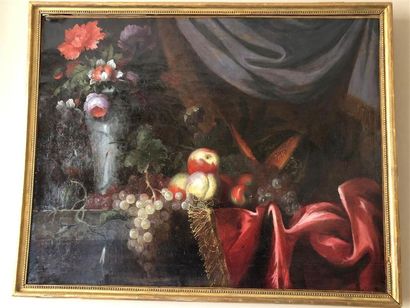 null "Nature morte au velours rouge"
Huile sur toile
63 x 79.5 cm
(accidents)