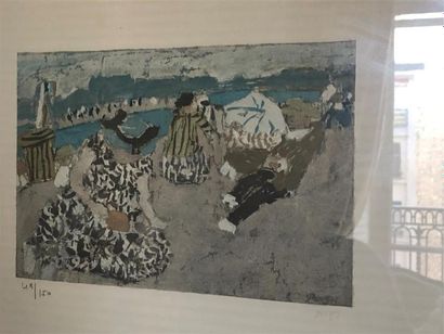 null Jean POUGNY
"la plage"
Lithographie
numérotée 49/150 
18.5 x 28 cm
