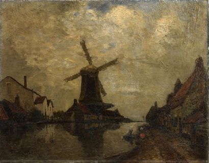 null Franck BOGGS (1855-1926)
Le moulin
Huile sur toile signée en bas à gauche
70...