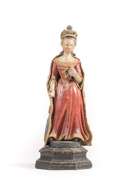 null Statuette de reine de France, Anne d'Autriche ou Catherine de Médicis ?, en...