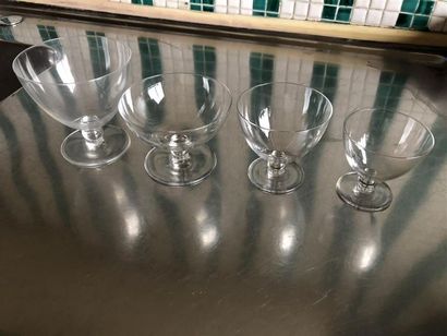 null Partie de service de verres en cristal BACCARAT à pied
11 Verres à vin blanc...