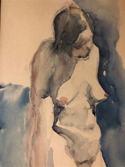 null Louis CHERVIN (1905-1969)
Femme nue
Aquarelle signée en bas à gauche et datée...