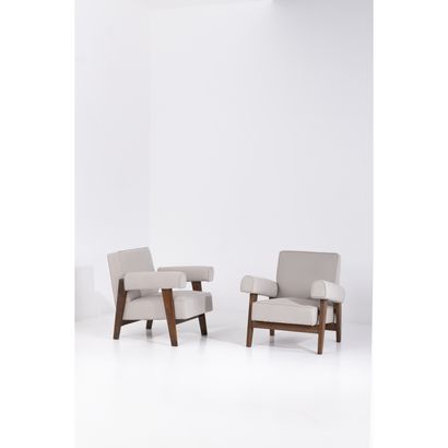 ƒ Pierre Jeanneret (1896-1967) Paire de fauteuils ƒ Pierre Jeanneret (1896-1967)

Paire... Gazette Drouot