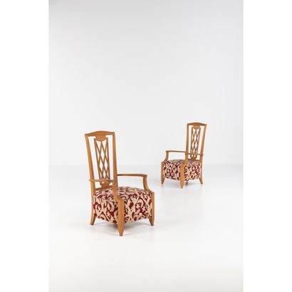 André Arbus (1903-1969) Paire de fauteuils André Arbus (1903-1969)
Pair of armchairs
Oak... Gazette Drouot