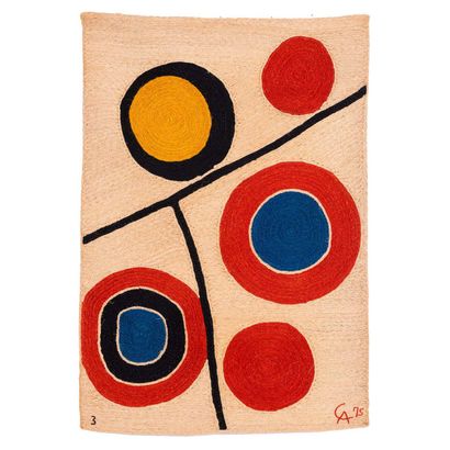  Alexander Calder (1898-1976), d'après
Floating Circles - N°3/100
Tapisserie
Jute
Édition... Gazette Drouot