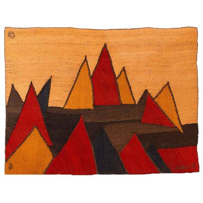  Alexander Calder (1898-1976), d'après
Pyramids - N°56/100
Tapisserie
Jute
Édition... Gazette Drouot