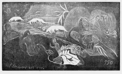 Paul Gauguin L'Univers est créé. 1893-1894. Gravure sur bois. 205 x 355. G. 26 ;... Gazette Drouot