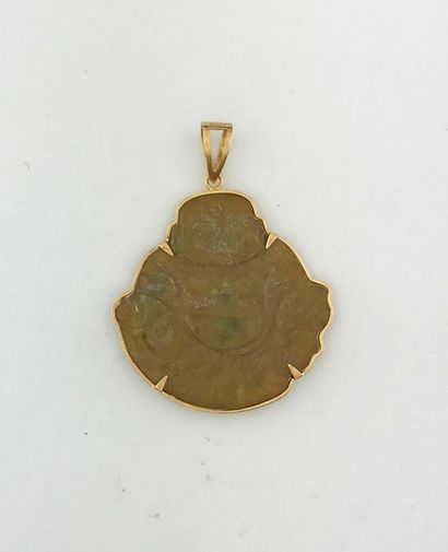 Pussah pendant made of decorative stone in...