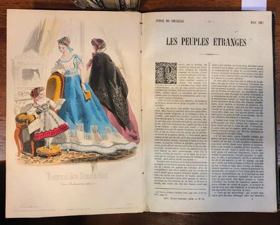 null Journal des Demoiselles. 1861, 1864, 1866 et 1867. 4 volumes reliés. Gravures...