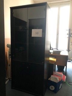 null Armoire bibliothèque laquée noire