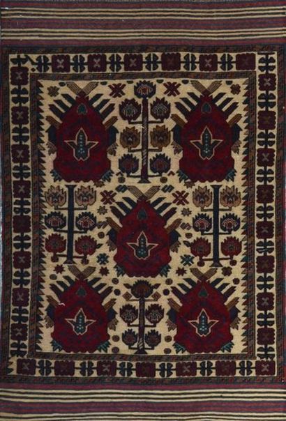 null Original Afghan (Turkmen) circa 1970. Technical features/ Embossed crochet work,...