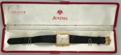 null Bracelet montre Juvenia en or 750°/°°, boitier carré, fond avec index appliqués,...