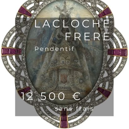 null LACLOCHE FRERES Paris Londres, important pendentif en platine et or 750°/°°orné...