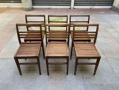 René GABRIEL: Suite of 6 stacking chairs...