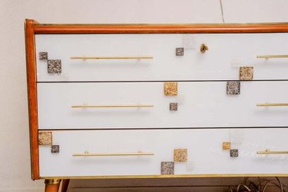 null Italy circa 1980: white 3 drawer chest of drawers

Murano glass + cabochon in...